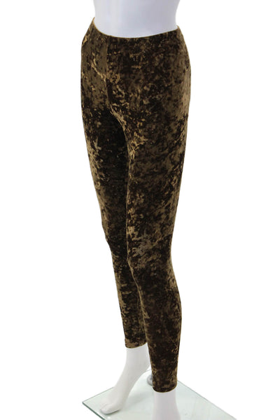 Hue Womens Ankle Jeggings Brown 90s Stretch Size S