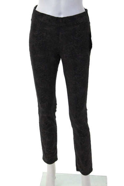 NYDJ Women Ankle Jegging Black Animal Print Cotton Blend Size 0P