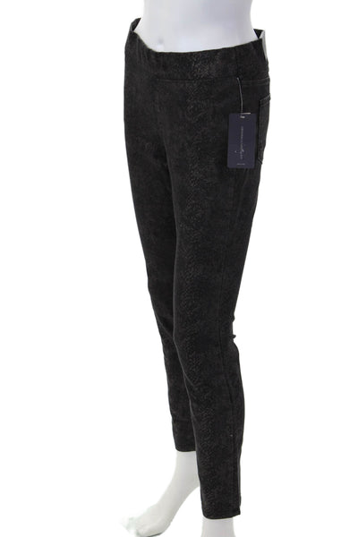 NYDJ Women Ankle Jegging Black Animal Print Cotton Blend Size 0P