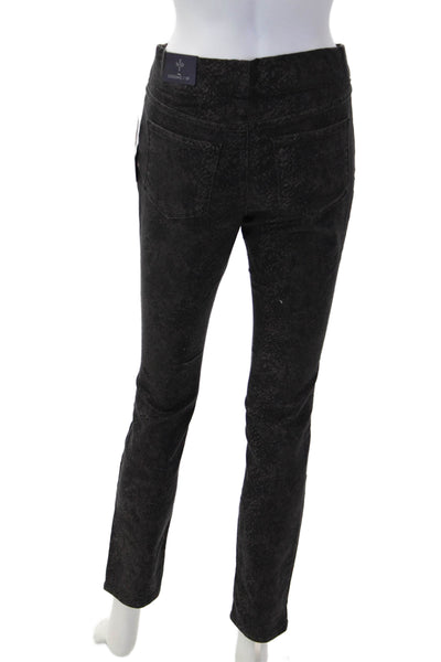 NYDJ Women Ankle Jegging Black Animal Print Cotton Blend Size 0P