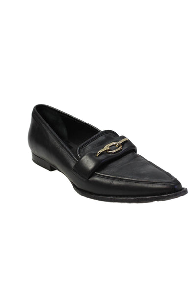 Anine Bing Womens Leather Pointed Toe Loafers Black Size 40 10