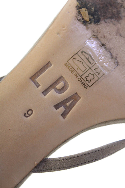 LPA Womens Leather Things Sandals Heels Taupe Size 9