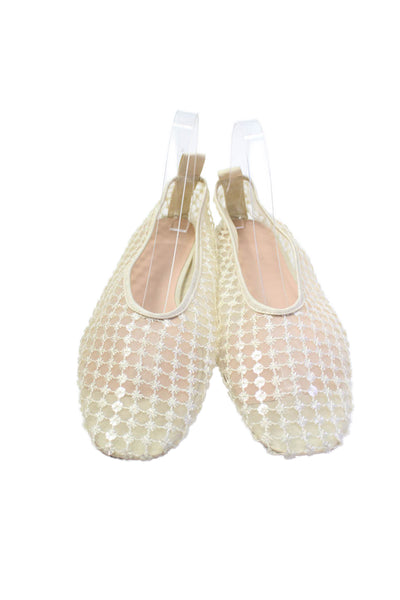 J Crew Womens Sheer Square Toe Flats Beige Size 8.5