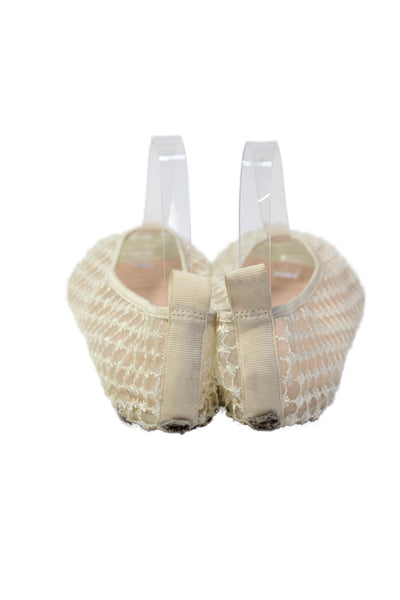J Crew Womens Sheer Square Toe Flats Beige Size 8.5