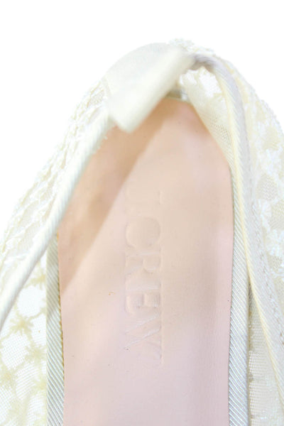 J Crew Womens Sheer Square Toe Flats Beige Size 8.5