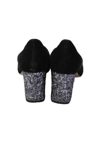 Kate Spade New York Womens Suede Charlize Pump High Heels Black Size 7.5