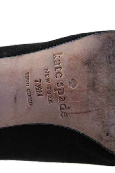 Kate Spade New York Womens Suede Charlize Pump High Heels Black Size 7.5