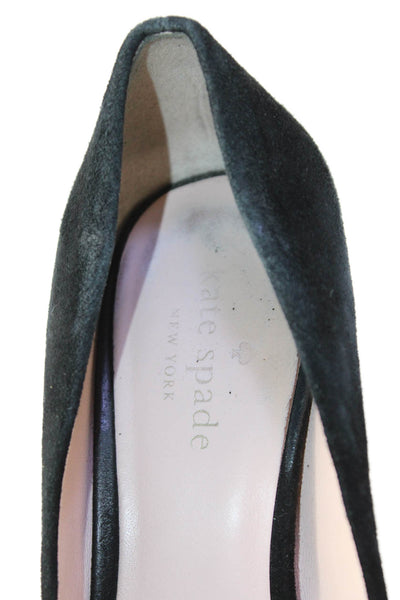 Kate Spade New York Womens Suede Charlize Pump High Heels Black Size 7.5