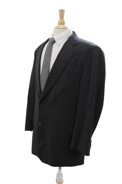 Brooks Brothers Mens Dark Gray Super 110s Wool Suit Jacket Size 44