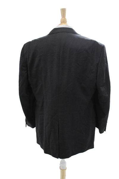 Brooks Brothers Mens Dark Gray Super 110s Wool Suit Jacket Size 44