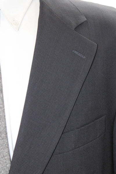 Chaps Mens Dark Blue Virgin Wool Solid Button Blazer Size 42