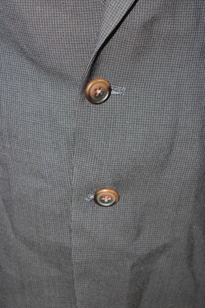 Chaps Mens Dark Blue Virgin Wool Solid Button Blazer Size 42