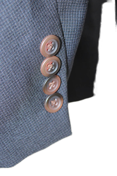 Chaps Mens Dark Blue Virgin Wool Solid Button Blazer Size 42