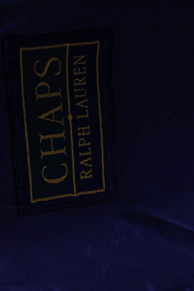 Chaps Mens Dark Blue Virgin Wool Solid Button Blazer Size 42