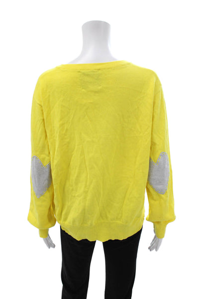 Kerri Rosenthal Unisex Pullover Sweater Yellow Crewneck 95% Cotton Size XL