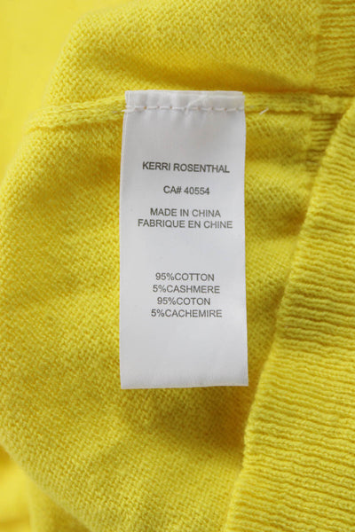 Kerri Rosenthal Unisex Pullover Sweater Yellow Crewneck 95% Cotton Size XL