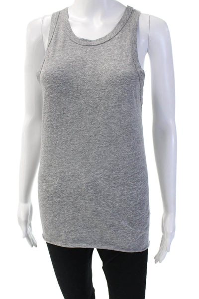 AG Womens Basic Gray Crew Neck Tank Top Cotton Viscose Sleeveless Size M