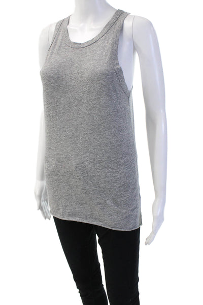 AG Womens Basic Gray Crew Neck Tank Top Cotton Viscose Sleeveless Size M