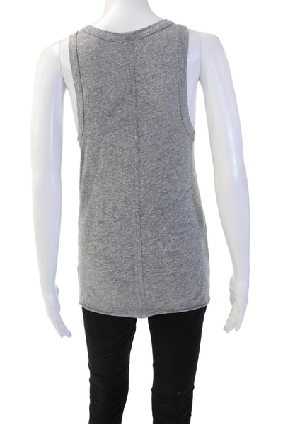 AG Womens Basic Gray Crew Neck Tank Top Cotton Viscose Sleeveless Size M