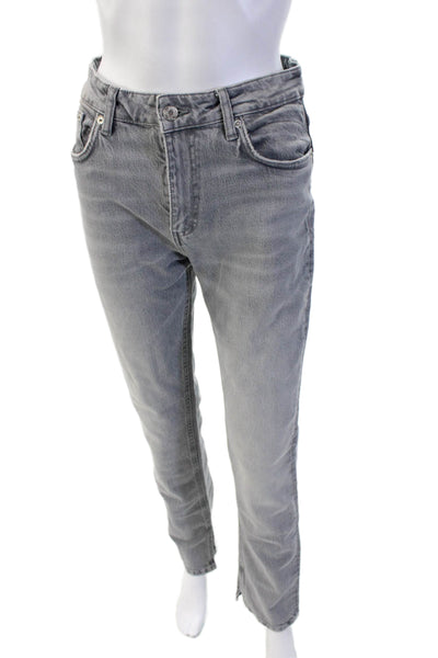 Zara Unisex High Waist Ankle Straight Gray Jeans Size 26