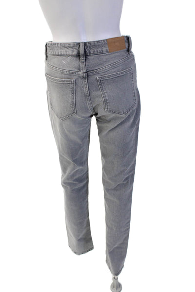Zara Unisex High Waist Ankle Straight Gray Jeans Size 26