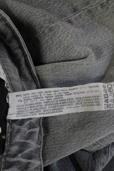 Zara Unisex High Waist Ankle Straight Gray Jeans Size 26