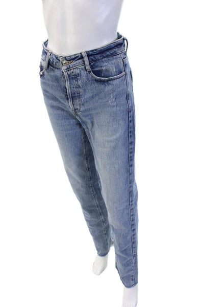 Zara Unisex 90s Straight Jeans High Waist Blue 31in Inseam Size 26