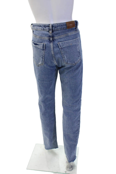 Zara Unisex 90s Straight Jeans High Waist Blue 31in Inseam Size 26