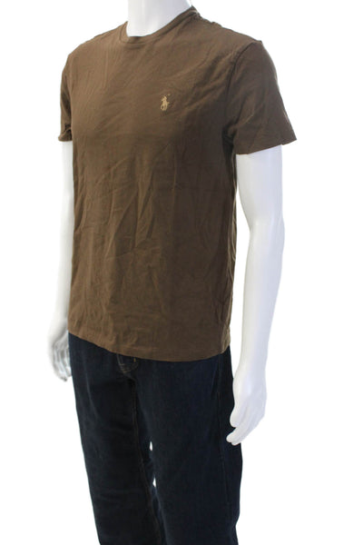 Polo Ralph Lauren Mens Brown Cotton Crew Neck Short Sleeve T-Shirt Size S