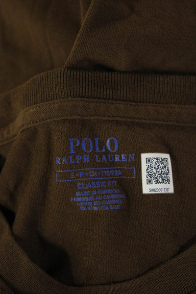 Polo Ralph Lauren Mens Brown Cotton Crew Neck Short Sleeve T-Shirt Size S