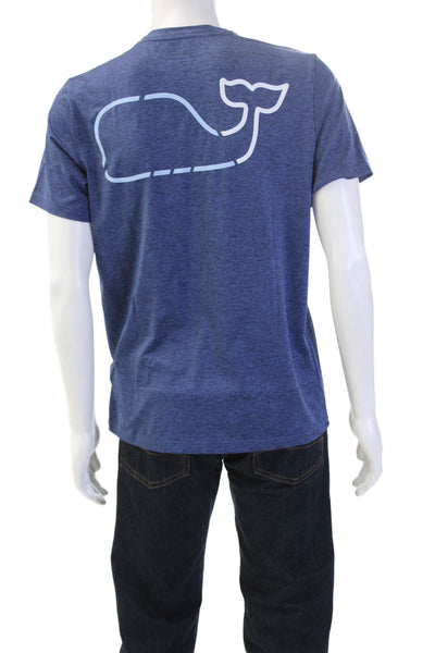 Vineyard Vines Mens Dark Blue Graphic Animal T-Shirt Crew Poly Spandex Size S