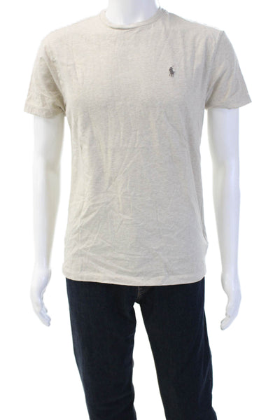 Polo Ralph Lauren Mens Beige Cotton Crewneck Short Sleeve T-Shirt Size S