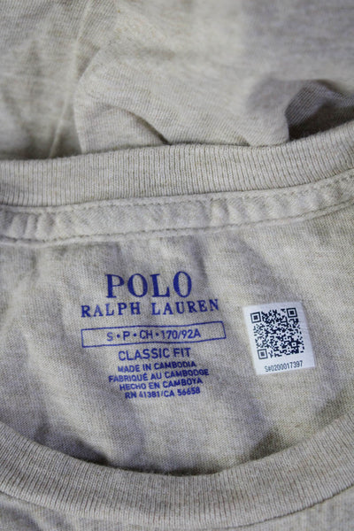 Polo Ralph Lauren Mens Beige Cotton Crewneck Short Sleeve T-Shirt Size S