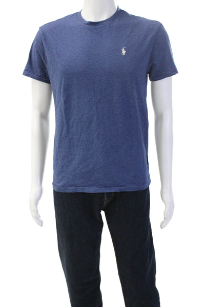 Polo Ralph Lauren Mens Solid Blue Cotton Crew Neck T-Shirt Short Sleeve Size S