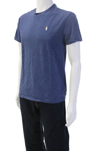 Polo Ralph Lauren Mens Solid Blue Cotton Crew Neck T-Shirt Short Sleeve Size S