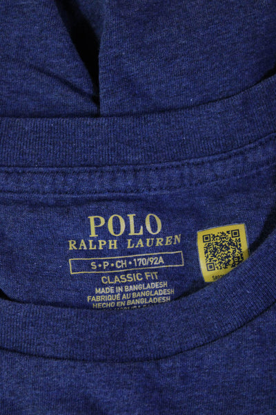 Polo Ralph Lauren Mens Solid Blue Cotton Crew Neck T-Shirt Short Sleeve Size S