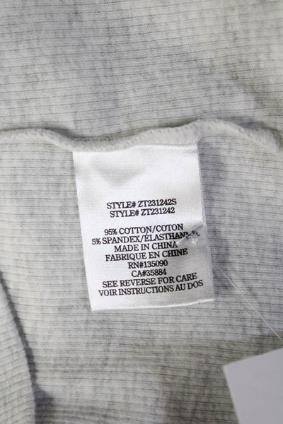 Z Supply Womens Gray Cotton Spandex Long Sleeve Basic T-Shirt Size M