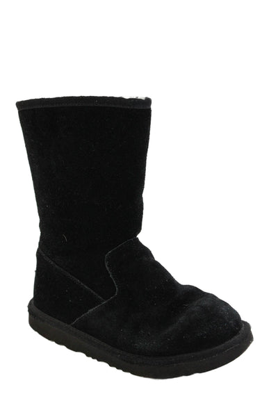 Ugg Childrens Girls Suede Lil Sunshine II Ankle Boots Black Size 4