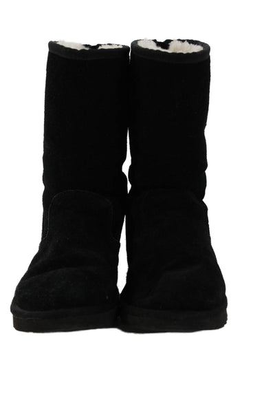 Ugg Childrens Girls Suede Lil Sunshine II Ankle Boots Black Size 4