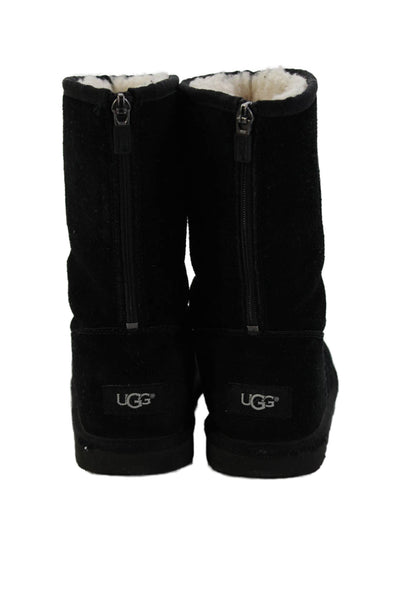 Ugg Childrens Girls Suede Lil Sunshine II Ankle Boots Black Size 4