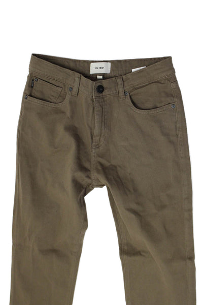 DL 1961 Boys Button Closure Straight Leg Casual Pants Brown Size 14