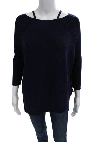 Karen Millen Unisex Pullover Wool Sweater Dark Blue Size XS