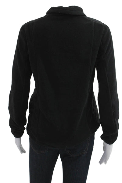 Fire + Ice Womens Quilted Windbreaker Jacket Black Zip Long Sleeve Size S