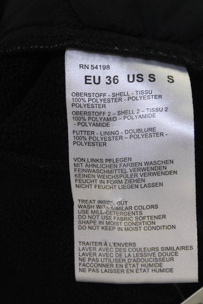 Fire + Ice Womens Quilted Windbreaker Jacket Black Zip Long Sleeve Size S