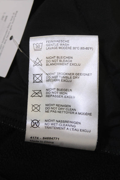 Fire + Ice Womens Quilted Windbreaker Jacket Black Zip Long Sleeve Size S