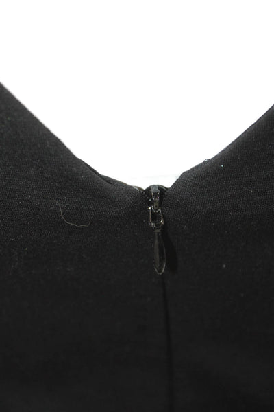 Jane Atelier Womens Pencil Dress Black V Neck Sleeveless Buckle Midi Size 2