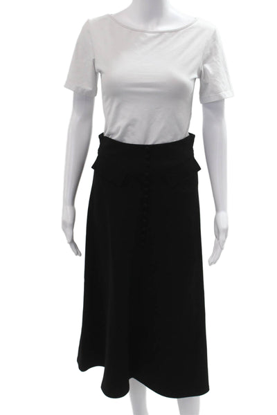 Jane Atelier Womens A-Line Midi Skirt Black Size 2