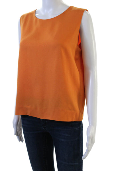 Moschino Cheap & Chic Womens Orange Sleeveless Blouse Round Neck Size 10