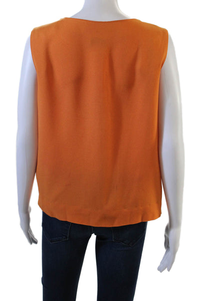 Moschino Cheap & Chic Womens Orange Sleeveless Blouse Round Neck Size 10
