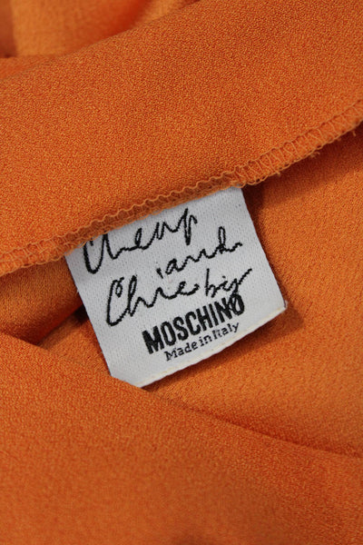 Moschino Cheap & Chic Womens Orange Sleeveless Blouse Round Neck Size 10